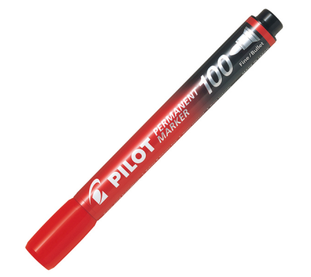 Marcatore permanente Markers 100 - punta tonda - 4,5 mm - rosso - conf. 12 pezzi - Pilot - 002707 - 4902505511103 - DMwebShop - 1