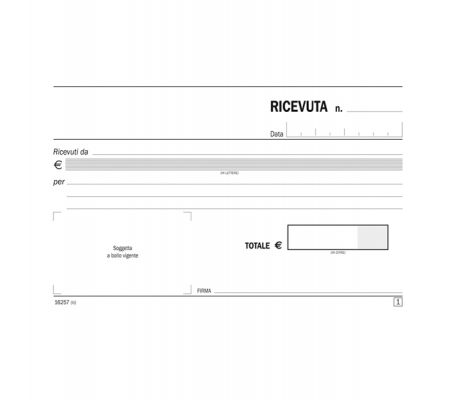 Blocco ricevute generiche - 50-50 copie autoricalcanti - 10 x 16,8 cm - conf. 5 pezzi - Data Ufficio - DU162570000 - 8008842585145 - DMwebShop - 1