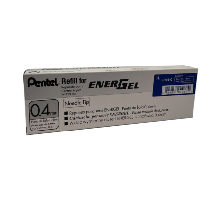 Refill Energel LRN4 - punta 0,4 mm - blu - conf. 12 pezzi - Pentel - LRN4-CX - 884851019363 - DMwebShop - 1