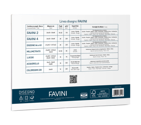 Album conf. 5 pezzi - Favini 4 - 24 x 33 cm - 220 gr - 20 fogli - liscio squadrato - A167504 - 8007057333114 - DMwebShop - 1