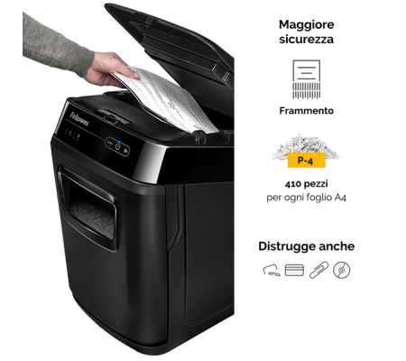 Distruggidocumenti AutoMax 130C - a frammenti - 32 lt - Fellowes - 4680102-99 - 043859683741 - DMwebShop - 4