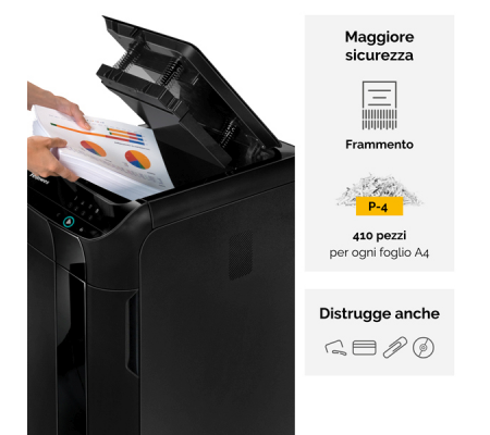 Distruggidocumenti AutoMax 550C - frammenti - 88 lt - Fellowes - 4963101 - 10043859730480 - DMwebShop - 1