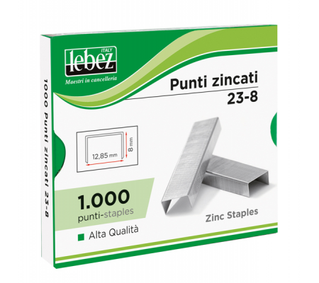 Punti KH - 23/10 - alti spessori - acciaio zincato - metallo - conf. 1000 pezzi - Lebez - KH-23-10 - 8007509084632 - DMwebShop