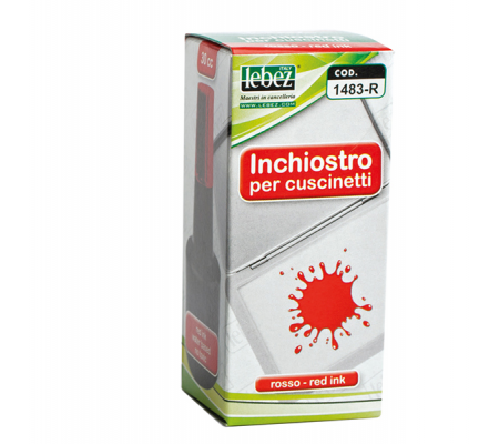 Inchiostro per cuscinetti - 30 ml - senza olio - rosso - Lebez - 1483-R - 8007509148365 - DMwebShop