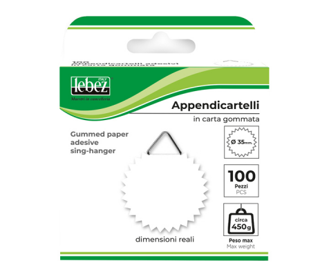 Appendicartelli adesivi - 3,5 cm - carta gommata - bianco - conf. 100 pezzi - Lebez - 0263 - 8007509002636 - DMwebShop