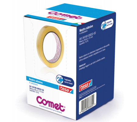 Nastro adesivo - 15 mm x 66 mt - cellophane - trasparente - Comet - 64160-00032-02 - 8005800601114 - DMwebShop