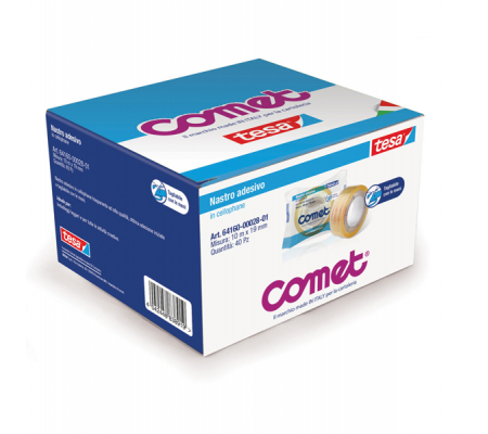 Nastro adesivo - 19 mm x 10 mt - cellophane - trasparente - Comet - 64160-00028-01 - 4042448835093 - DMwebShop