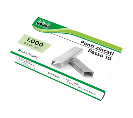 Punti zincati P10 - passo 10 - 9/4 - metallo 20 - conf. Da 1000 punti - Lebez - P-10 - 8007509085103 - DMwebShop