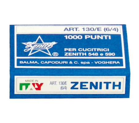 Punti - 130/E S100 - 6/4 - acciaio naturale - metallo - conf. 1000 pezzi - Zenith - 0311301431 - 80176336 - DMwebShop