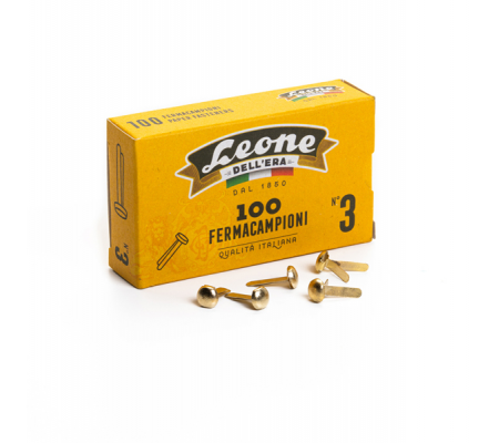 Fermacampioni ottonati - lunghezza 17 mm - n. 3 - Leone - conf. 100 pezzi - Leone dell'era - FC3 - 8007979001139 - DMwebShop