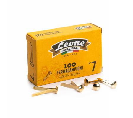 Fermacampioni ottonati - lunghezza 31 mm - n. 7 - Leone - conf. 100 pezzi - Leone dell'era - FC7 - 8007979001177 - DMwebShop