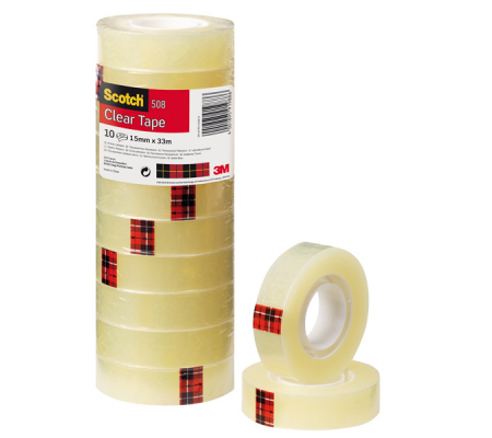 Nastro adesivo 508 - 1,5 cm x 33 mt - trasparente - torre 10 rotoli - Scotch - 7100213206 - 4001895919886 - DMwebShop