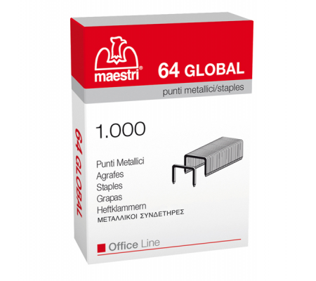 Punti eurostaples 64 Global - 6/4 - scatola da 1000 punti - Romeo Maestri - 1001310 - 8005231013104 - DMwebShop