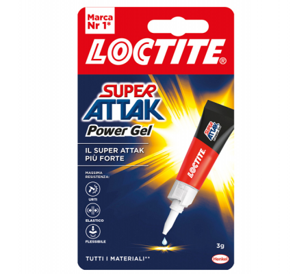 Colla Super Attak Power Gel - 3 gr - trasparente - Loctite - 2631640 - 8004630904327 - DMwebShop