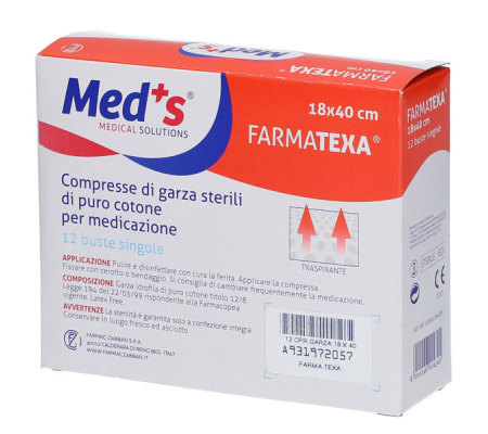 Garza sterile - 18 x 40 cm - scatola da 12 compresse (imbustate singolarmente) - Pvs - GAZ187 - GAZ187F - 8000246004345 - DMwebShop