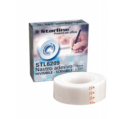 Nastro adesivo scrivibile - invisibile - 19 mm x 33 mt - trasparente - Starline - 1301stl - 8025133037565 - DMwebShop