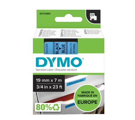 Nastro D1 458060 - 19 mm x 7 mt - nero-blu - Dymo - S0720860 - 5411313452168 - DMwebShop