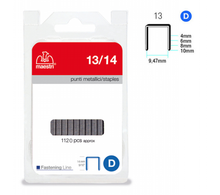 Punti - 13/14 - 14 mm - metallo - conf. da 1120 punti - Romeo Maestri - 1110509 - 8005231435104 - DMwebShop