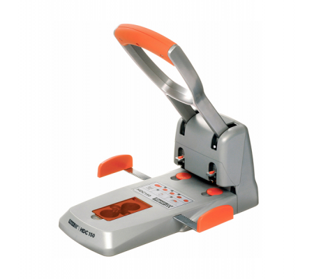 Perforatore HDC150 - massimo 150 fogli - 2 fori - passo 8 cm - grigio-arancio - Rapid - 23000600 - 7313460006004 - DMwebShop