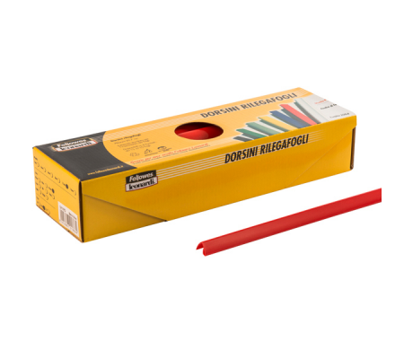 Dorsetti tondi per rilegatura - 3 mm - rosso - scatola 50 pezzi - Fellowes - D103RO - 8015687018387 - DMwebShop