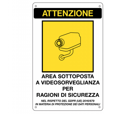 Cartello adesivo 'Area Sottoposta a Videosorveglianza' - 20 x 30 cm - Markin - Y591EFVD4 - 800704703670400001 - DMwebShop