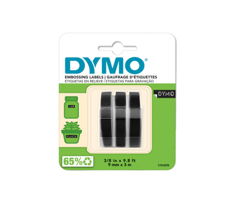 Nastro a rilievo - 9 mm x 3 mt - nero - blister 3 nastri - Dymo - S0847730 - 3501170847732 - DMwebShop