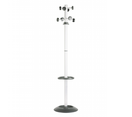 Appendiabiti Totem con portaombrelli - 8 posti - 175 x 39 cm - grigio-nero - Unisit - APUTO/G - 8050043741998 - DMwebShop