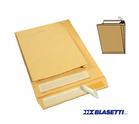 Busta a sacco avana serie Monodex soffietti laterali strip adesivo - 25 x 35,3 x 4 cm - 120 gr - conf. 250 pezzi - Blasetti - 0844 - 8007758008441 - DMwebShop