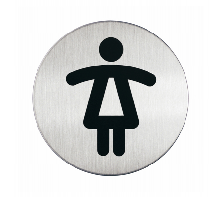 Pittogramma adesivo - WC donne - acciaio - Ø 8,3 cm - Durable - 4904-23 - 4005546400136 - DMwebShop