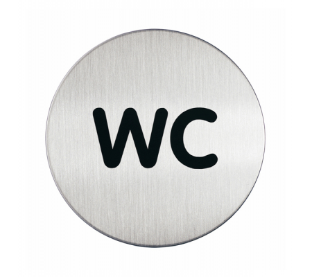 Pittogramma adesivo - WC - acciaio - Ø 8,3 cm - Durable - 4907-23 - 4005546400167 - DMwebShop