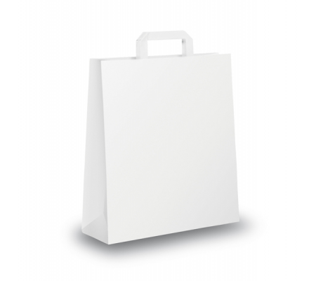 Shopper in carta maniglia piattina - 36 x 12 x 41 cm - bianco - conf. 250 sacchetti - Mainetti Bags - 001697 - DMwebShop