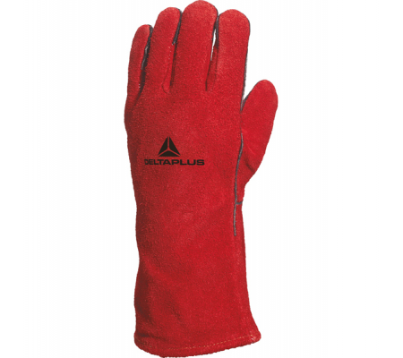 Guanti per saldatori CA515R - pelle crosta di bovino - taglia 10 - rosso - conf. 12 pezzi - Deltaplus - CA515R10 - 3295249025939 - DMwebShop