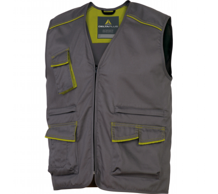 Gilet da lavoro Panostyle M6GIL - sargia-poliestere-cotone - taglia XL - grigio-verde - Deltaplus - M6GILGRXG - 3295249151607 - DMwebShop