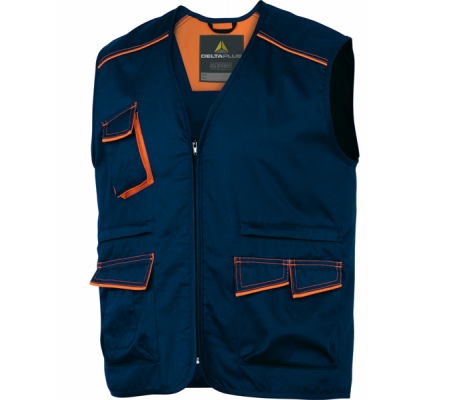 Gilet da lavoro Panostyle M6GIL - sargia-poliestere-cotone - taglia L - blu-arancio - Deltaplus - M6GILBMGT - 3295249151669 - DMwebShop