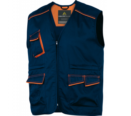 Gilet da lavoro Panostyle M6GIL - sargia-poliestere-cotone - taglia XL - blu-arancio - Deltaplus - M6GILBMXG - 3295249151676 - DMwebShop