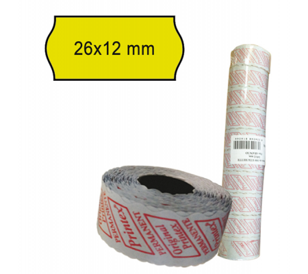 Rotolo da 1000 etichette a onda per Smart 8/2612 - 26 x 12 mm - adesivo permanente - giallo - pack 10 rotoli - Printex - 2612SFP10GI - 8034049914310 - DMwebShop