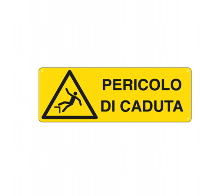 Cartello segnalatore - 35 x 12,5 cm - PERICOLO DI CADUTA - alluminio - Cartelli Segnalatori - E1757K - 8769081757693 - DMwebShop