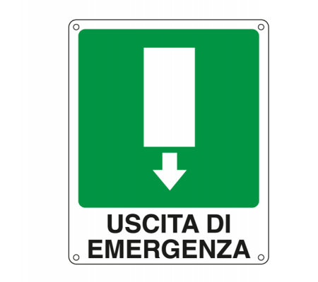 Uscita di emergenza cartello - cartello uscita - 25 x 31 cm - USCITA DI EMERGENZA - alluminio - Cartelli Segnalatori - 20107X - 8769092010756 - DMwebShop