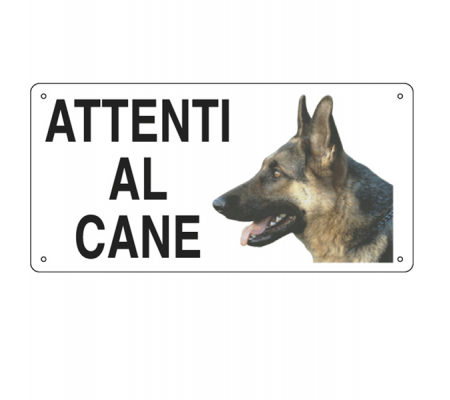 Cartello segnalatore - 25 x 12,5 cm - ATTENTI AL CANE - alluminio - Cartelli Segnalatori - 8505 - 8769218505029 - DMwebShop