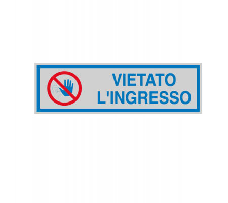 Targhetta adesiva - VIETATO L'INGRESSO - 16,5 x 5 cm - Cartelli Segnalatori - 96672 - 8771699667219 - DMwebShop