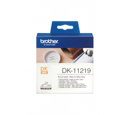 Rotolo 1200 Etichette circolari adesive - Ø 12mm - Brother - DK-11219 - 4977766634564 - DMwebShop