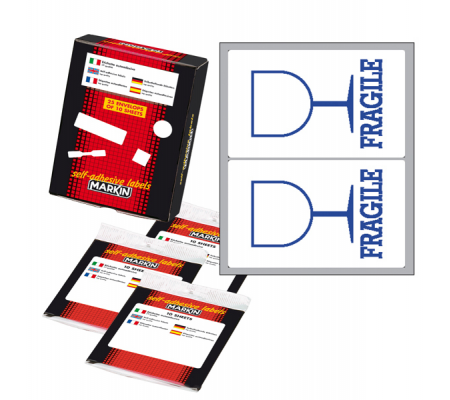 Etichette adesive fragile - in carta - permanenti - 115 x 70 mm - 8007047038548 - DMwebShop