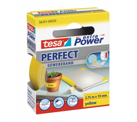 Nastro adesivo telato XP Perfect - 19 mm x 2,7 mt - giallo - Tesa - 56341-00030-04 - 4042448044051 - DMwebShop