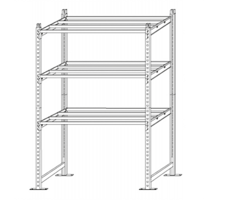 Scaffale Rang'Eco180 - modulo base - 5 ripiani - portata ripiano 180 kg - 100 x 35 x 200 cm - acciaio - grigio-blu - Paperflow - K605130 - DMwebShop