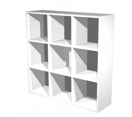 Libreria casellario Rainbow - 9 caselle - 104,1 x 29,2 x 103,9 cm - bianco - Artexport - 9MaxC/3 - DMwebShop