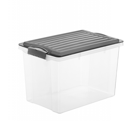 Contenitore Compact - 27 x 18,5 x 15 cm - A5 - 4,5 lt - PPL - coperchio nero - trasparente - Rotho - F717762 - 7610859153746 - DMwebShop