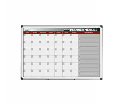 Planner magnetico mensile - 90 x 60 cm - silver - Bi-office - GA03267170 - 5603750070443 - DMwebShop