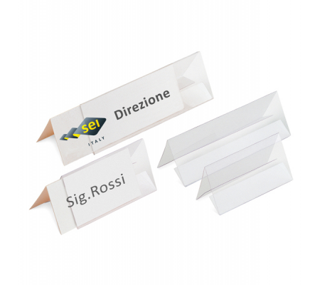 Portanome da tavolo Prisma - 10 x 5 cm - conf. 10 pezzi - Sei Rota - 318050 - 8004972001272 - DMwebShop