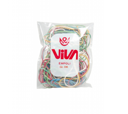 Elastici - gomma - misure e colori assortiti - busta da 100 gr - Viva - A100 - 8014035004690 - DMwebShop