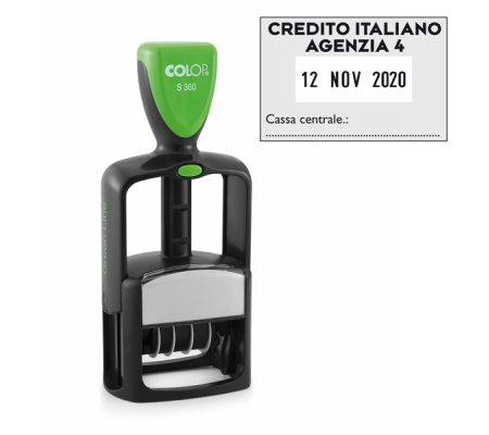 Timbro Datario Office S 360 - autoinchiostrante - personalizzabile - 30 x 45 mm - Colop - S360 - 9004362503675 - DMwebShop